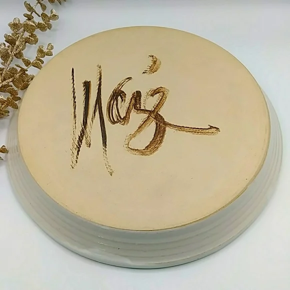 Ruthann Maze 14” Round Platter. Features her Purple Iris Design. Pottery. - Picture 3 of 11